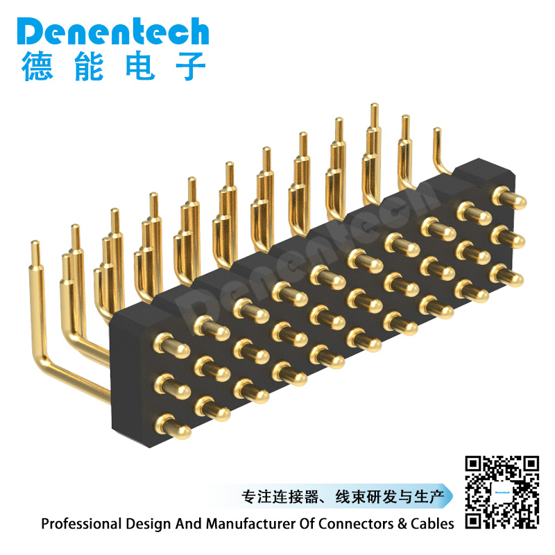 Denentech hot selling 3.0MM H2.5MM triple row male right angle DIP pogo pin